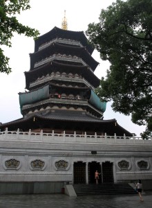 LeiFang Pagoda in Evening Glow, up close.