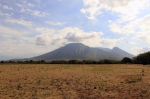 Mount Baluran seen from the savanna at Bekol.