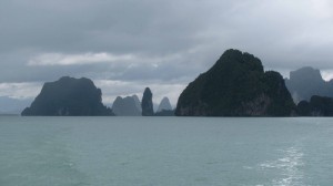 More limestone islands in Phang Nga Bay.