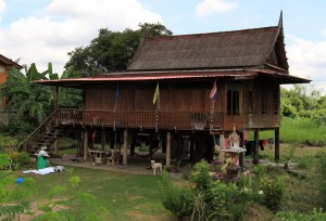 A home built in Thai-style architecture.