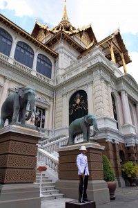 Royal Thai guard in front of Chakri Maha Prasat Hall.