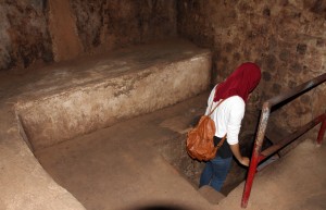 Visitors entering inside the Cu Chi Tunnels.