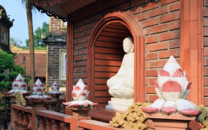 One of the Buddha statues on the pagoda.