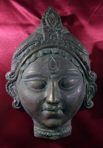 Sculpted head on display in the Folk Art and Craft Museum of Sonargaon.