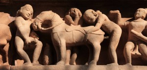 Sculpted relief depicting bestiality.
