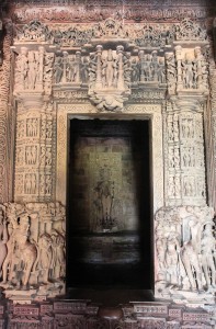 Looking in to the inner sanctum of the Chitragupta Temple.
