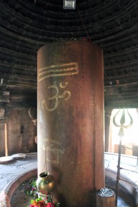 Eight-foot tall linga sculpture inside the Matanageswara Temple.