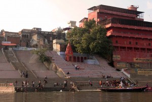 Hindus bathing in the Ganges.