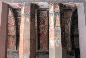 Painted columns and walls in Cave No. 10.