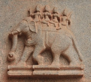 Four riders on an elephant.