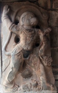 Hanuman sculpture inside the Ranga temple.