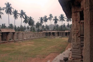 Coconut palms surrounding the Achyutaraya temple complex.