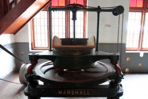 Mechanical roller used to crush the withered tea leaves.