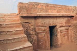 Ancient Egyptian stone entrance.