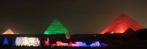 The multiple colors of the Sound and Light Show.