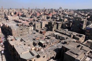 Trashy rooftops of Cairo.