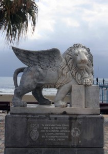 Winged lion from Venice, visiting Larnaca.