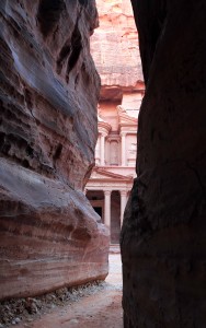 The Treasury seen from the end of Al-Siq.