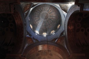 Looking up at the dome in Etchmiadzin Cathedral.