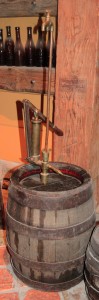 Tap with air pump attached to a beer cask.