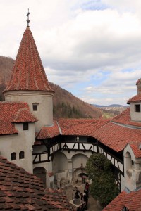 Looking down at the courtyard in Bran Castle.