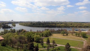 The Great war Island and Sava River, seen from Belgrade Fortress.