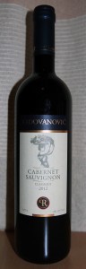 Bottle of Serbian Cabernet Sauvignon.
