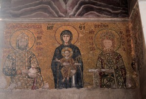 Mosaic inside Hagia Sophia.