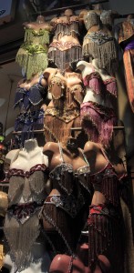 Belly dancer costumes on display in the Grand Bazaar.