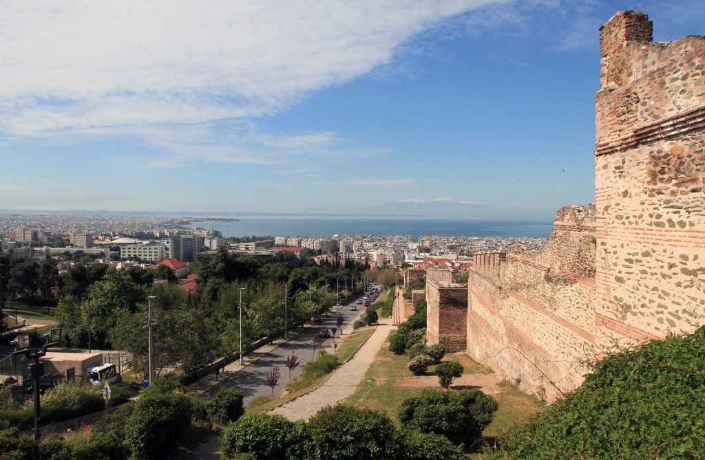 The Byzantine Wall in Thessaloniki, which dates to 390 AD.