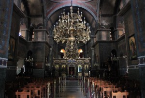 Inside the Hagia Sophia.