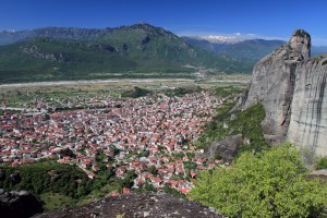 View of Kalambaka, from the Holy Trinity Monastery.