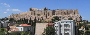 The Athenian Acropolis, seen from the New Acropolis Museum.