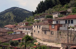 View of Mangalem (the north side of Berat), from the Ethnographic Museum.