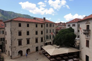 View of the buildings next to the Cathedral of Saint Tryphon (seen from the cathedral's second level).