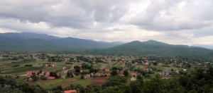 Rural homes dotting the Montenegrin landscape.