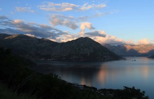 The Bay of Kotor seen during sunset.