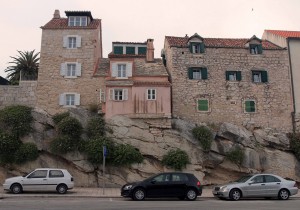 Houses built on the rocks in Split.