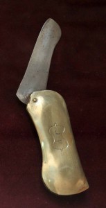 An old circumcision knife that would've been used by a mohel during brit milah.