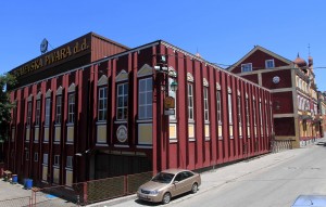 Sarajevska Pivara - a Bosnian brewing company based in Sarajevo and located across the street from the Church of Saint Anthony of Padua.