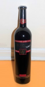 Bottle of Bosnian red wine.