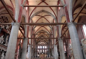 Interior of the Basilica di Santa Maria Gloriosa dei Frari.