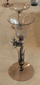 Crystal stem glass with a flower's shank and stem (Venetian, 17th/18th-century AD).