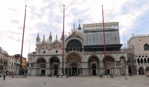 St. Mark's Basilica with the three flag poles in front.
