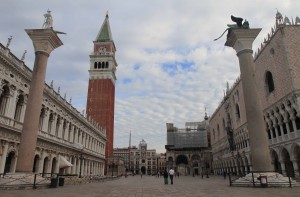 The two columns and the Piazza San Marco in the morning.