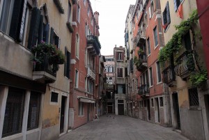 A street in Venice (a welcome change from all the photographs of canals).