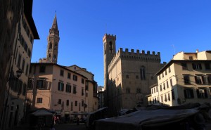 Street in Florence with the Museo del Bargello in the center.