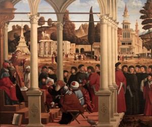 'Disputation of St. Stephen' by Vittore Carpaccio (1514 AD).