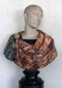 Bust of the Emperor Trajan, sculpted in the 2nd-century AD.