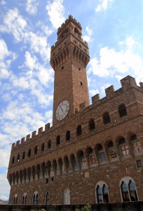 The Palazzo Vecchio seen from the Uffizi Gallery's terrace.
